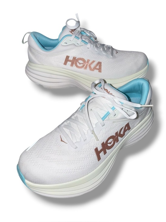 Hoka Shoes - HOKA ONE ONE Bondi 8 Running Shoes - Women’s 10.5 Medium - Frost/Rose Gold